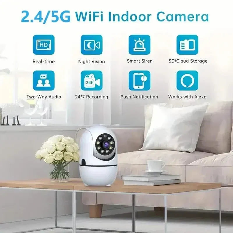 2-Pack: Wireless Security Cameras – 355° Rotation, Night Vision, Motion Detection, Two-Way Audio - A-1 Thread Vault