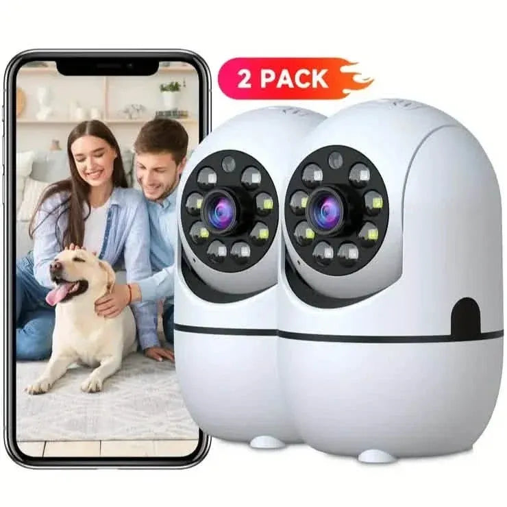 2-Pack: Wireless Security Cameras – 355° Rotation, Night Vision, Motion Detection, Two-Way Audio - A-1 Thread Vault