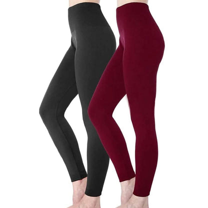 2-Pack: Women’s Fleece Lined High Waist Leggings - A-1 Thread Vault