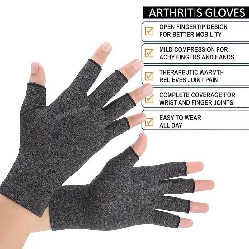 2-Pairs: Rheumatoid Arthritis Magnetic Compression Gloves - A-1 Thread Vault