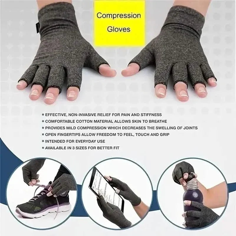 2-Pairs: Rheumatoid Arthritis Magnetic Compression Gloves - A-1 Thread Vault