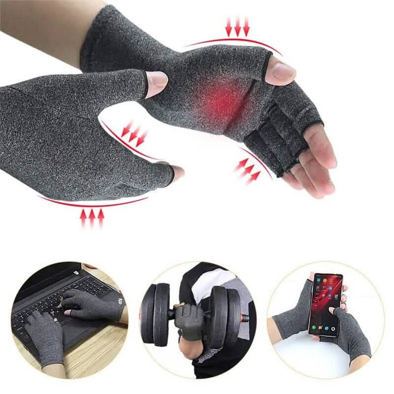 2-Pairs: Rheumatoid Arthritis Magnetic Compression Gloves - A-1 Thread Vault