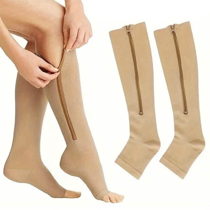 2-Pairs: Women's Open Toe Sports Compression Socks - A-1 Thread Vault