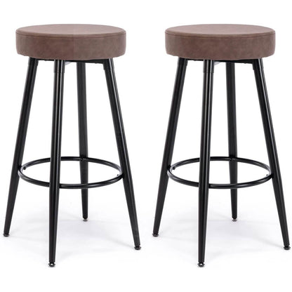 2-Piece: 28'' Metal Bar Stools Set - A-1 Thread Vault