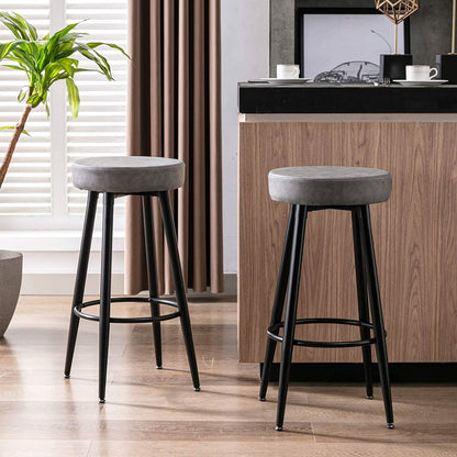 2-Piece: 28'' Metal Bar Stools Set - A-1 Thread Vault