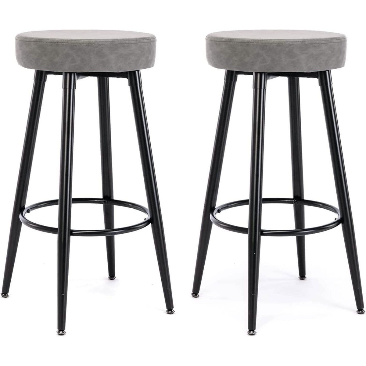 2-Piece: 28'' Metal Bar Stools Set - A-1 Thread Vault