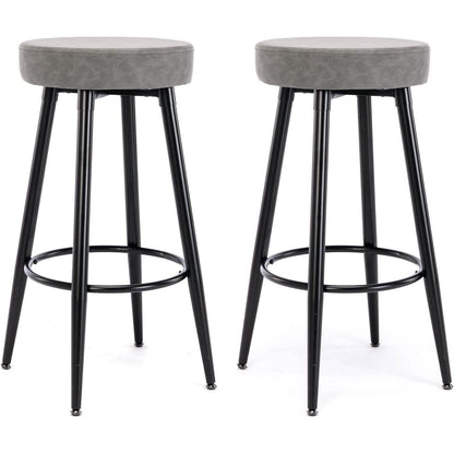 2-Piece: 28'' Metal Bar Stools Set - A-1 Thread Vault