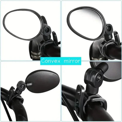 2-Piece: 360° Adjustable Rotatable Handlebar Mirror - Wide Angle Bicycle Mirror - A-1 Thread Vault
