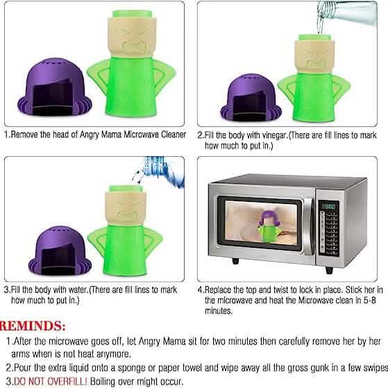 2-Piece: Angry Mama Microwave Steam Cleaner - A-1 Thread Vault