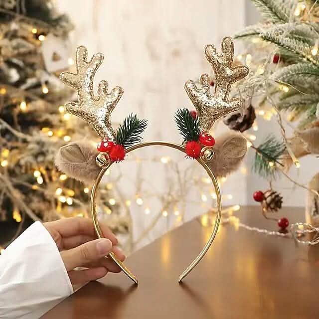 2-Piece: Christmas Deer Horn Bell Head Buckle - A-1 Thread Vault