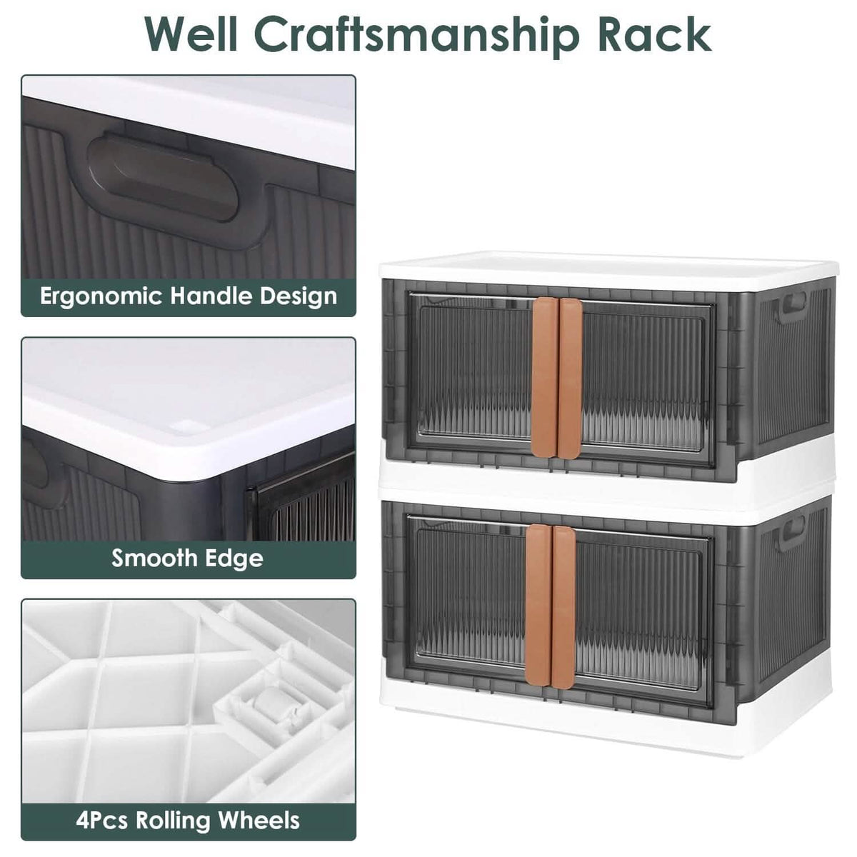 2-Piece: Foldable Stackable Storage Bins with Lid - A-1 Thread Vault
