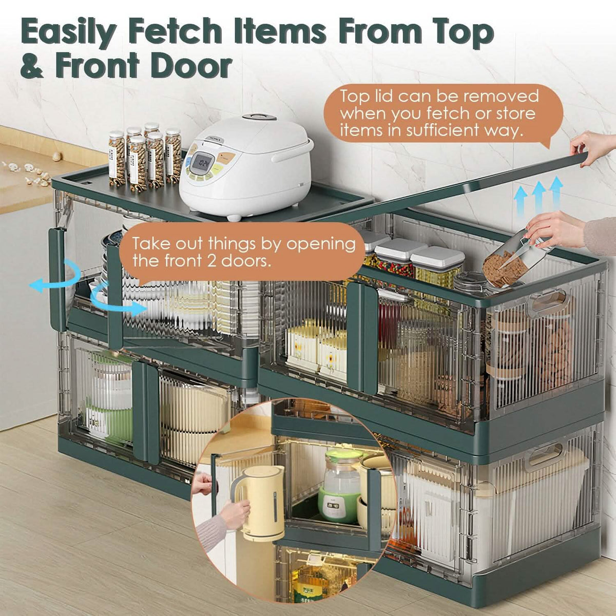 2-Piece: Foldable Stackable Storage Bins with Lid - A-1 Thread Vault