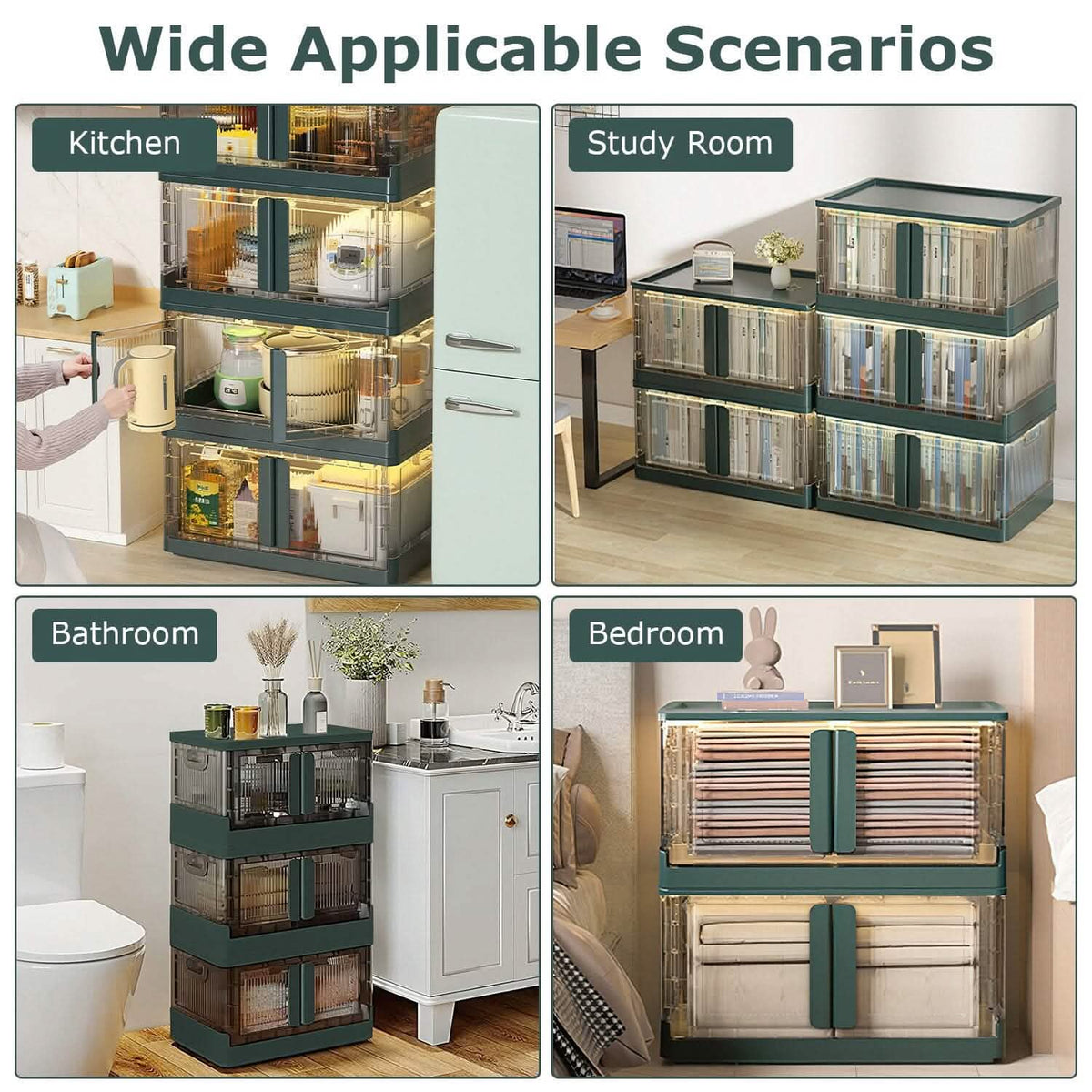 2-Piece: Foldable Stackable Storage Bins with Lid - A-1 Thread Vault
