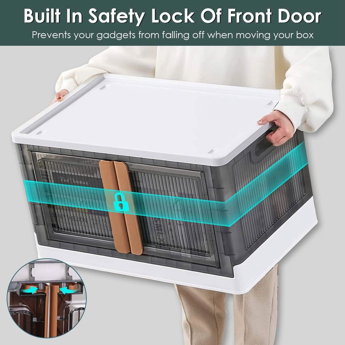 2-Piece: Foldable Stackable Storage Bins with Lid - A-1 Thread Vault
