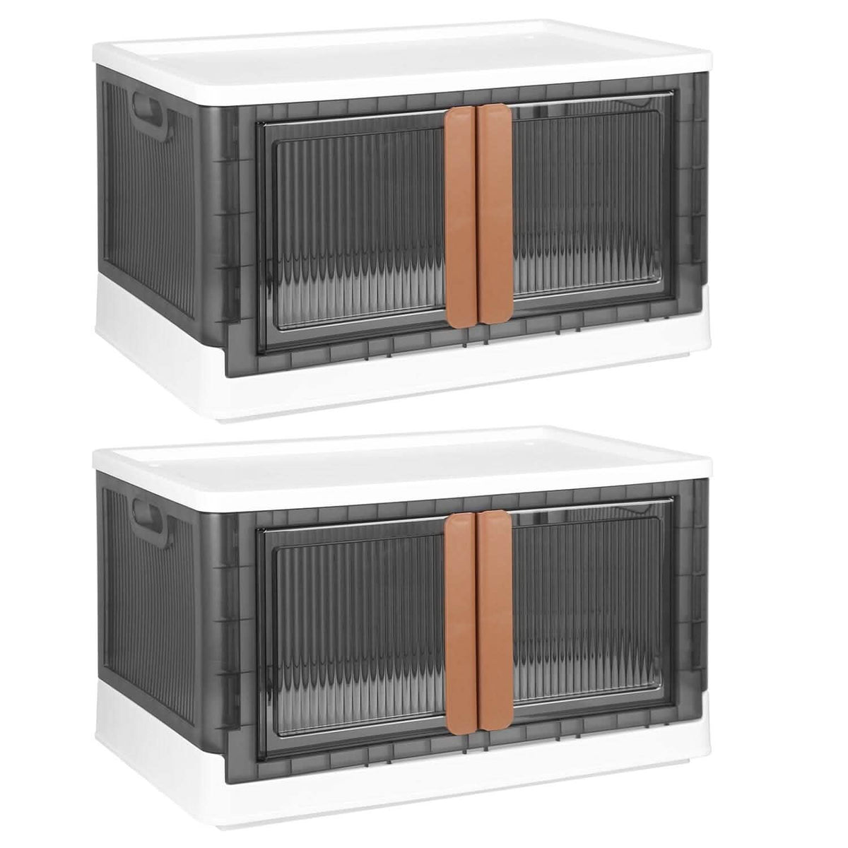 2-Piece: Foldable Stackable Storage Bins with Lid - A-1 Thread Vault