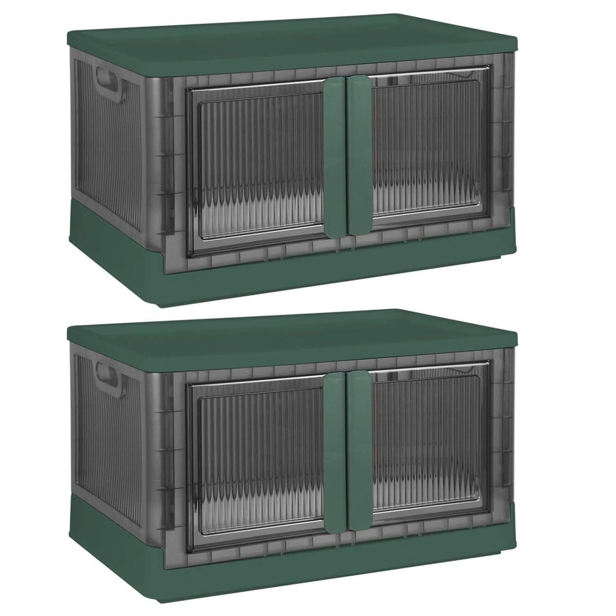 2-Piece: Foldable Stackable Storage Bins with Lid - A-1 Thread Vault
