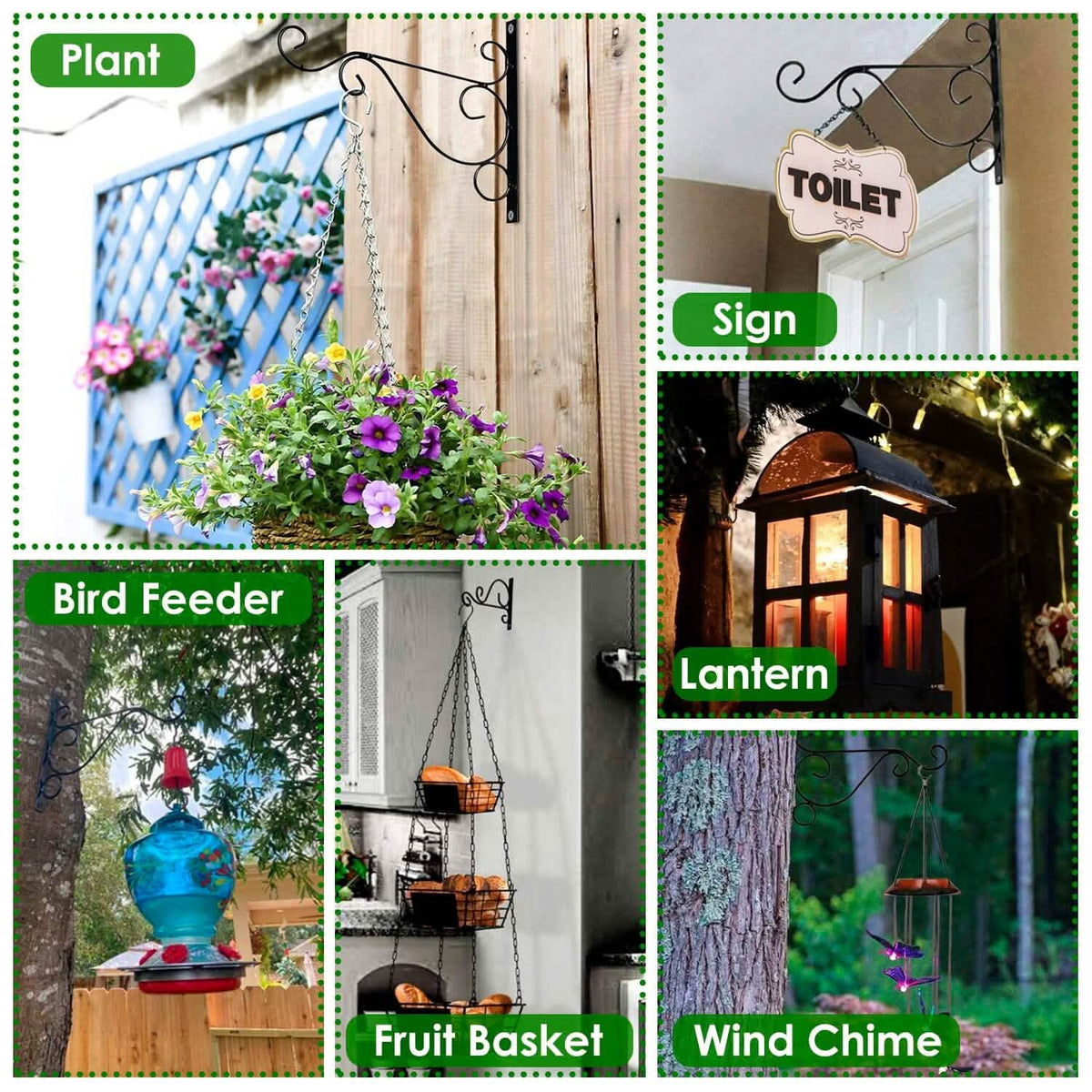 2-Piece: Iron Plant Hanging Bracket Plant Hanger Wall Hooks - A-1 Thread Vault