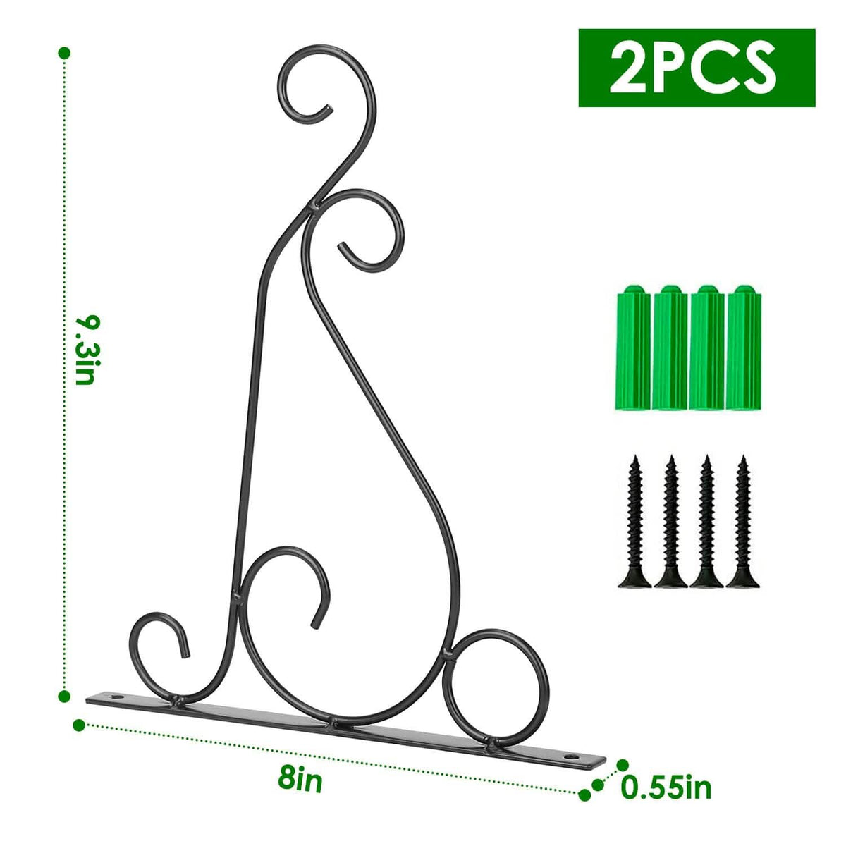 2-Piece: Iron Plant Hanging Bracket Plant Hanger Wall Hooks - A-1 Thread Vault