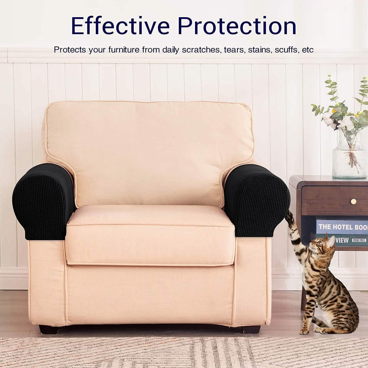 2-Piece: Jacquard Sofa Armrest Slipcover - A-1 Thread Vault