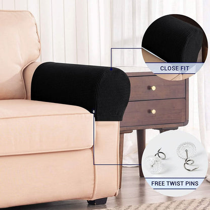 2-Piece: Jacquard Sofa Armrest Slipcover - A-1 Thread Vault