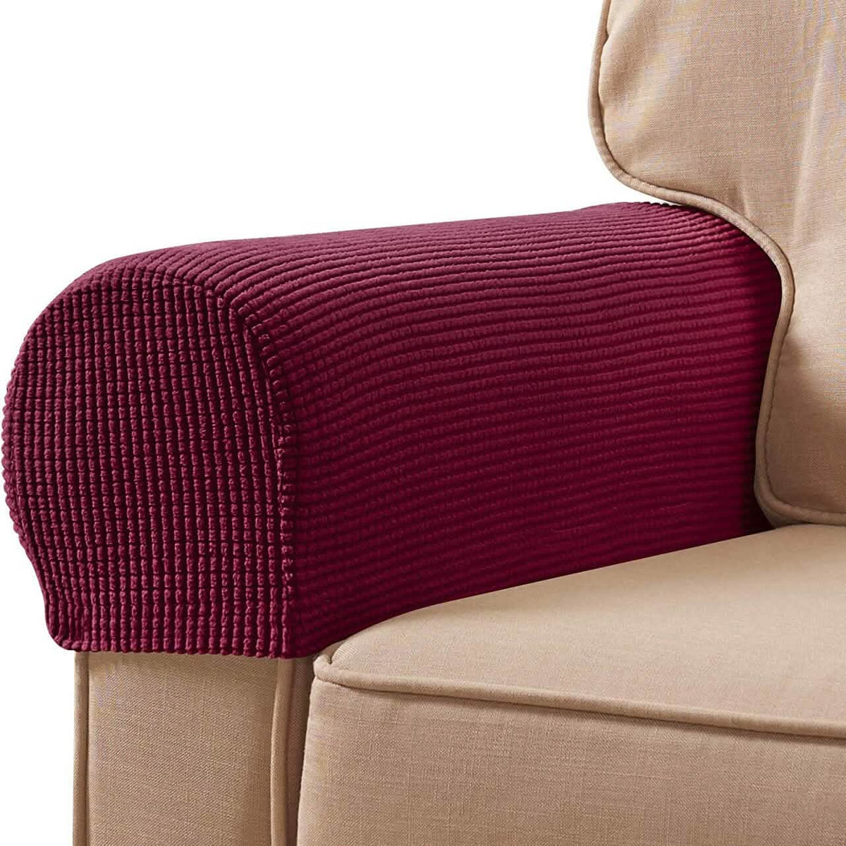 2-Piece: Jacquard Sofa Armrest Slipcover - A-1 Thread Vault
