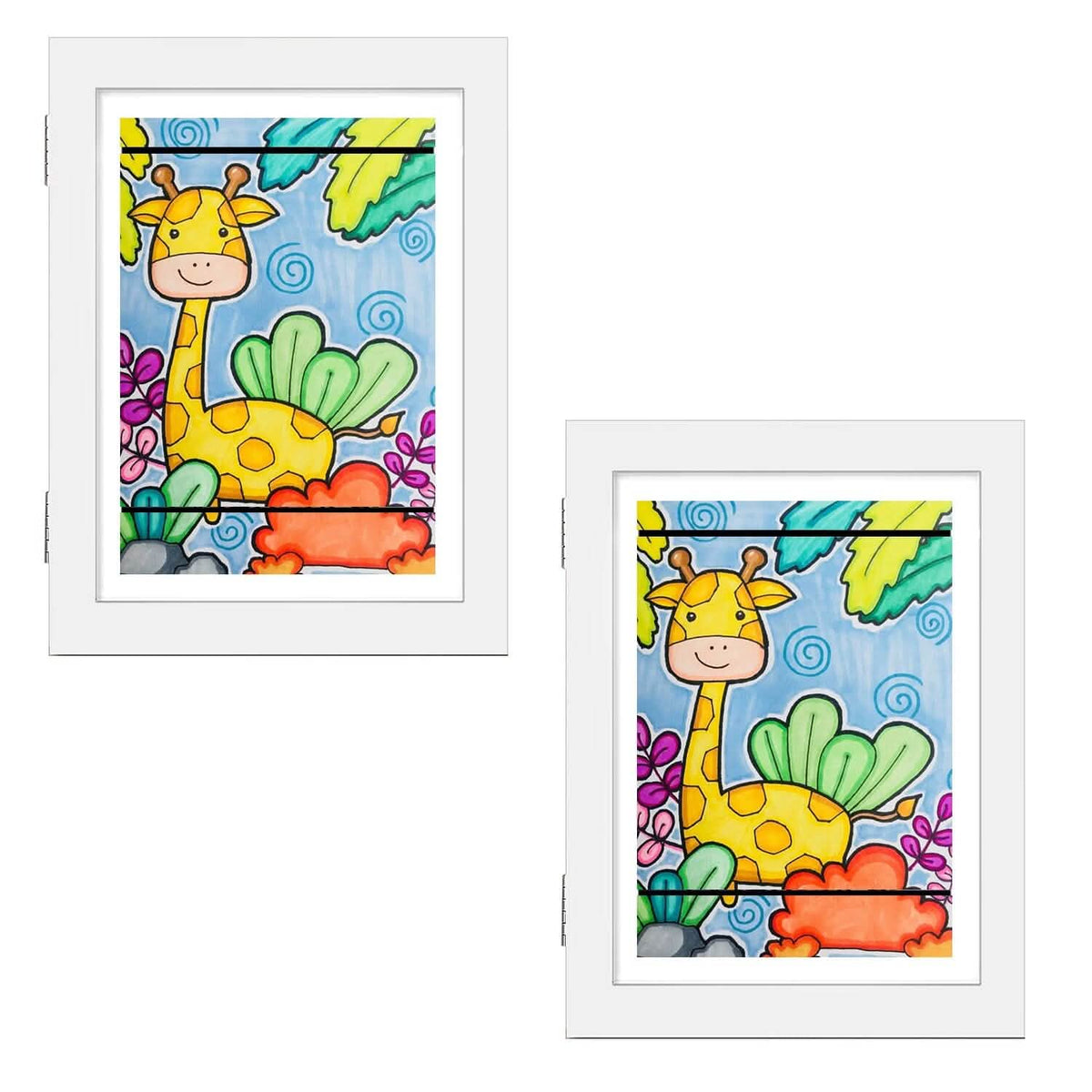 2-Piece: Kids Art Frame Front Opening Wooden Picture Frame - A-1 Thread Vault