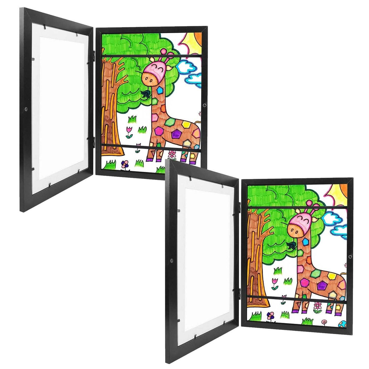 2-Piece: Kids Art Frame Front Opening Wooden Picture Frame - A-1 Thread Vault