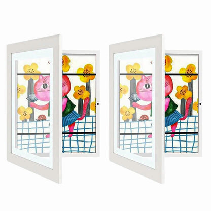 2-Piece: Kids Art Frame Front Opening Wooden Picture Frame - A-1 Thread Vault