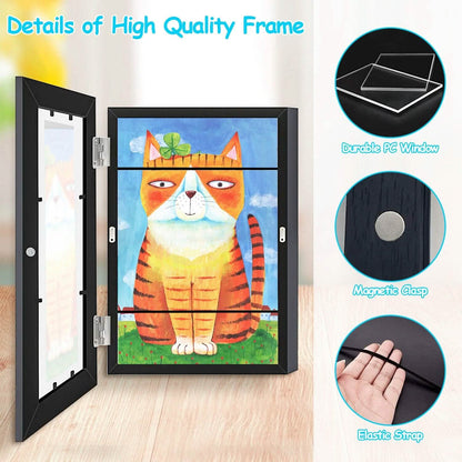 2-Piece: Kids Art Frame Front Opening Wooden Picture Frame - A-1 Thread Vault