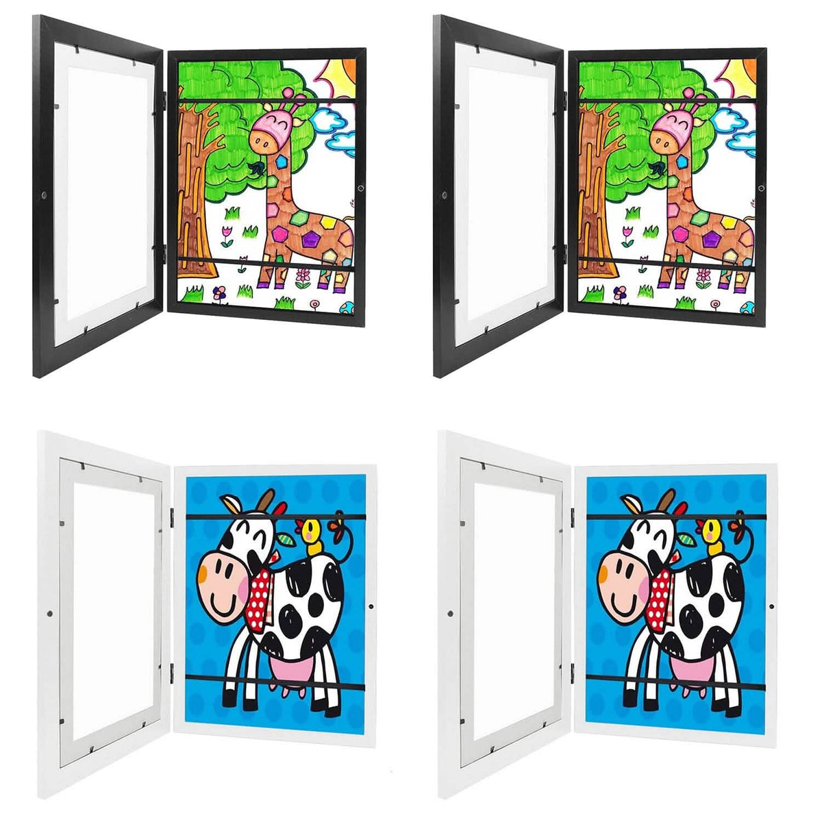 2-Piece: Kids Art Frame Front Opening Wooden Picture Frame - A-1 Thread Vault
