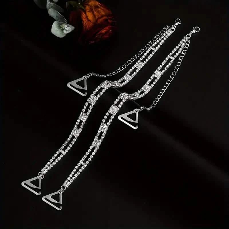 2-Piece Set: Elegant & Sexy Rhinestone Bra Straps - A-1 Thread Vault