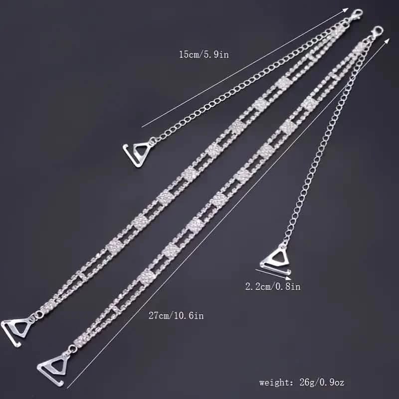2-Piece Set: Elegant & Sexy Rhinestone Bra Straps - A-1 Thread Vault