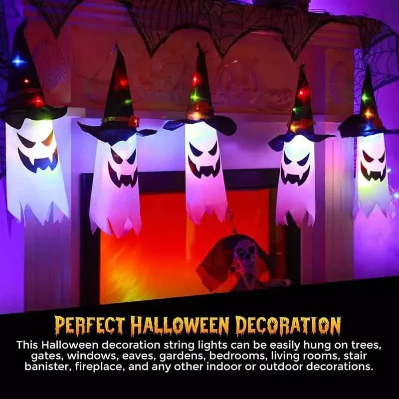 2-Piece Set: Glowing Ghost Witch Hat Halloween Decorations - A-1 Thread Vault