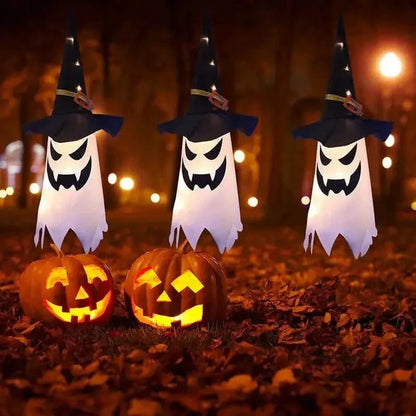 2-Piece Set: Glowing Ghost Witch Hat Halloween Decorations - A-1 Thread Vault
