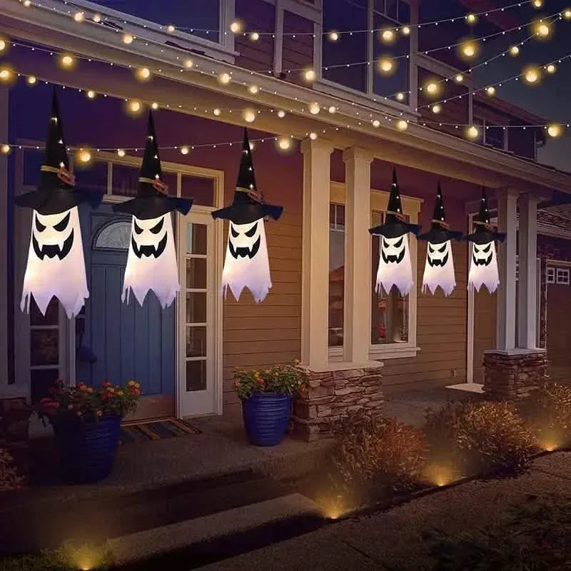 2-Piece Set: Glowing Ghost Witch Hat Halloween Decorations - A-1 Thread Vault