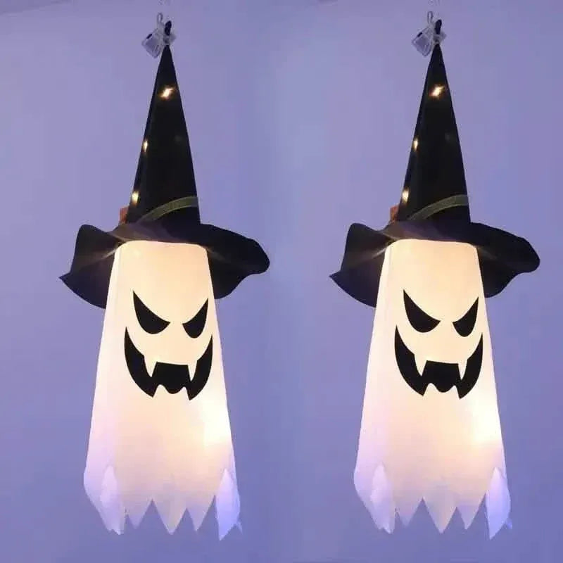 2-Piece Set: Glowing Ghost Witch Hat Halloween Decorations - A-1 Thread Vault