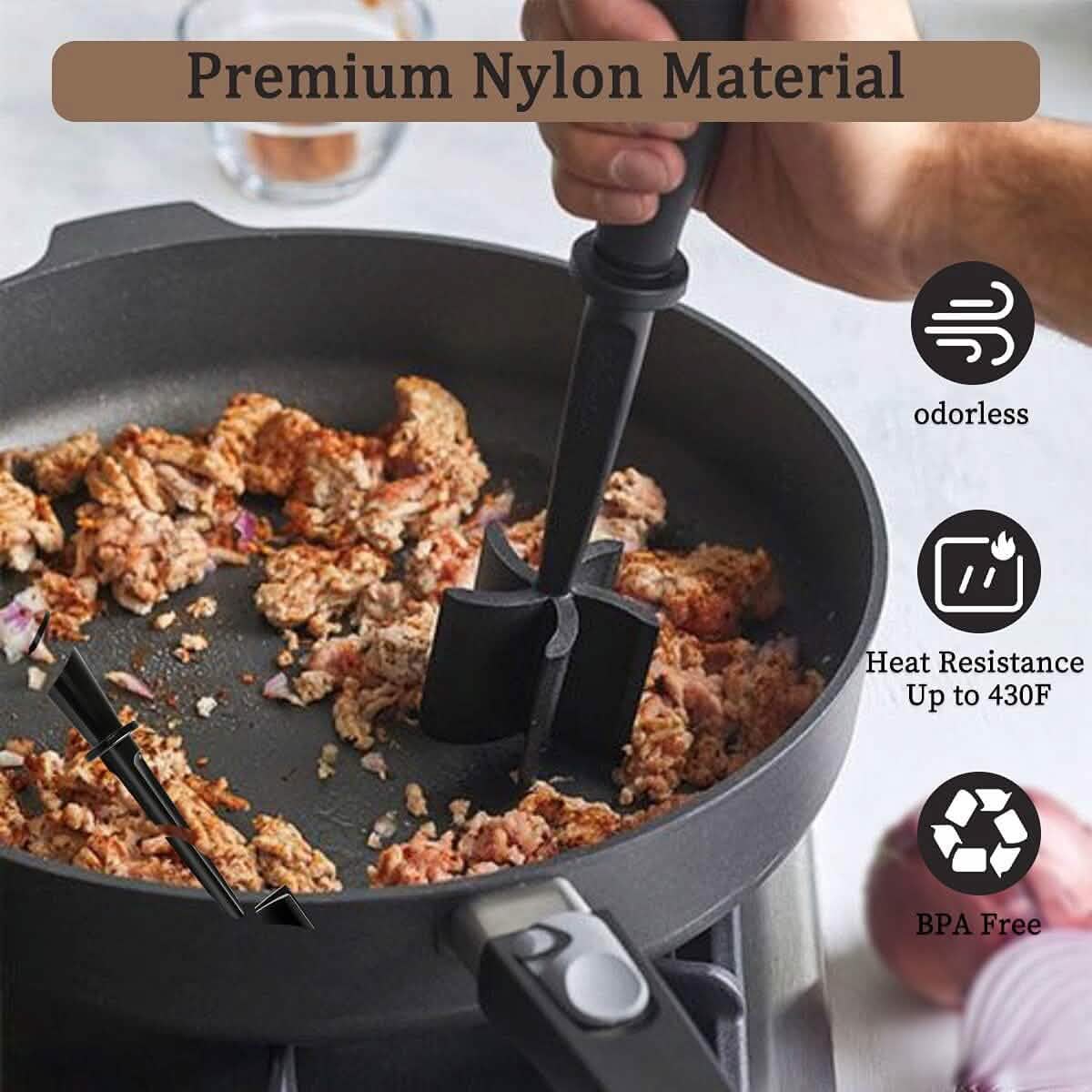 2-Piece Set: Heat-Resistant Nylon Meat Chopper Set - A-1 Thread Vault