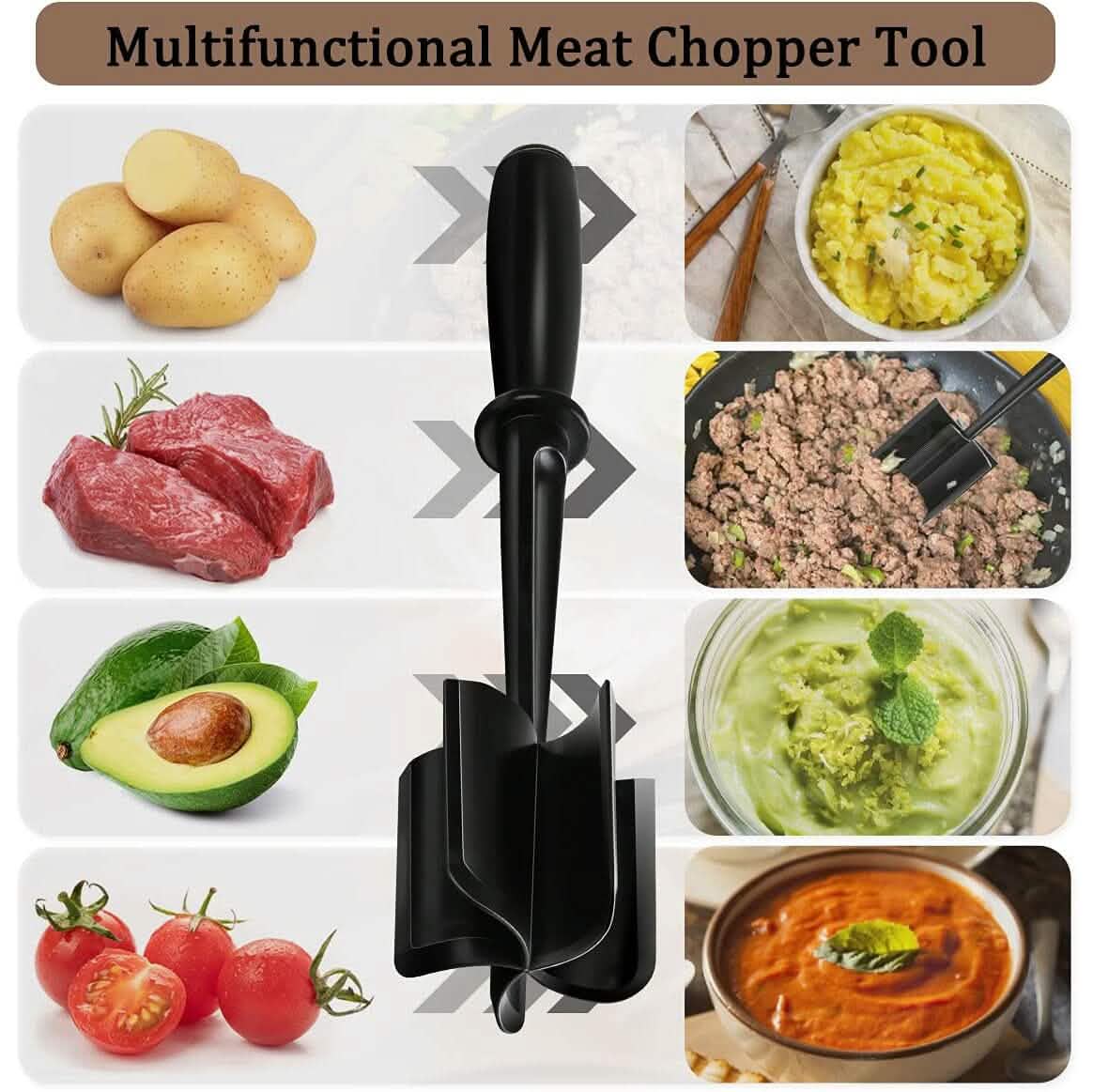 2-Piece Set: Heat-Resistant Nylon Meat Chopper Set - A-1 Thread Vault