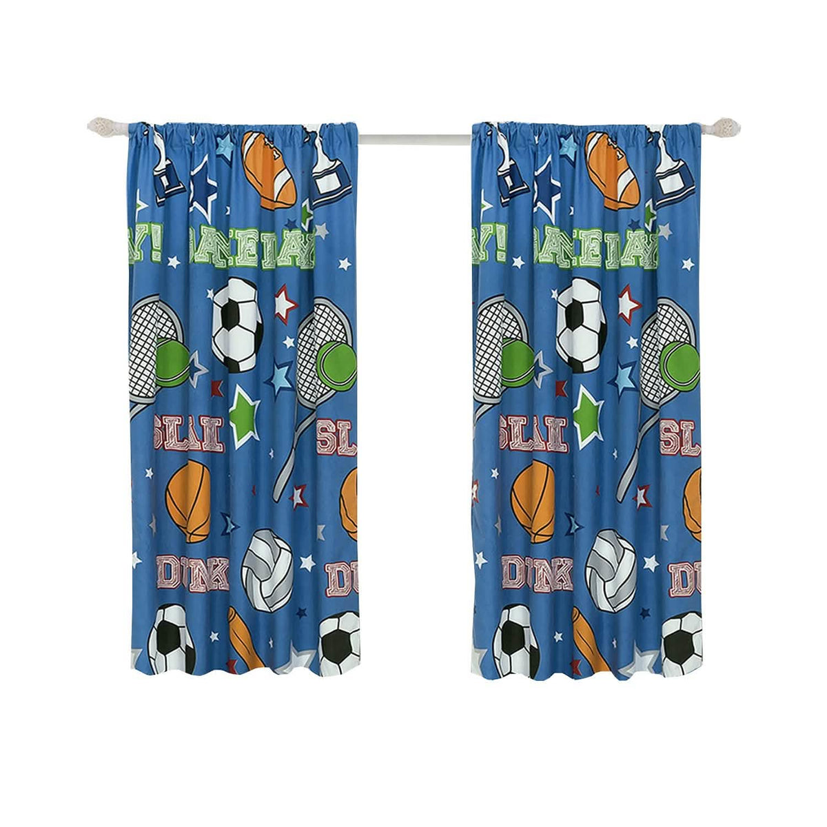 2-Piece Set: Kidz Mix Game Day Window Panel Pair - A-1 Thread Vault