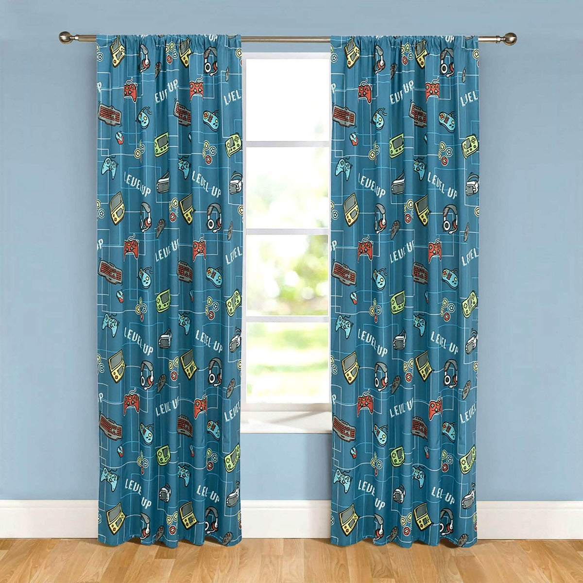 2-Piece Set: Kidz Mix Level Up Glow-in-the-Dark Window Panel Pair - A-1 Thread Vault