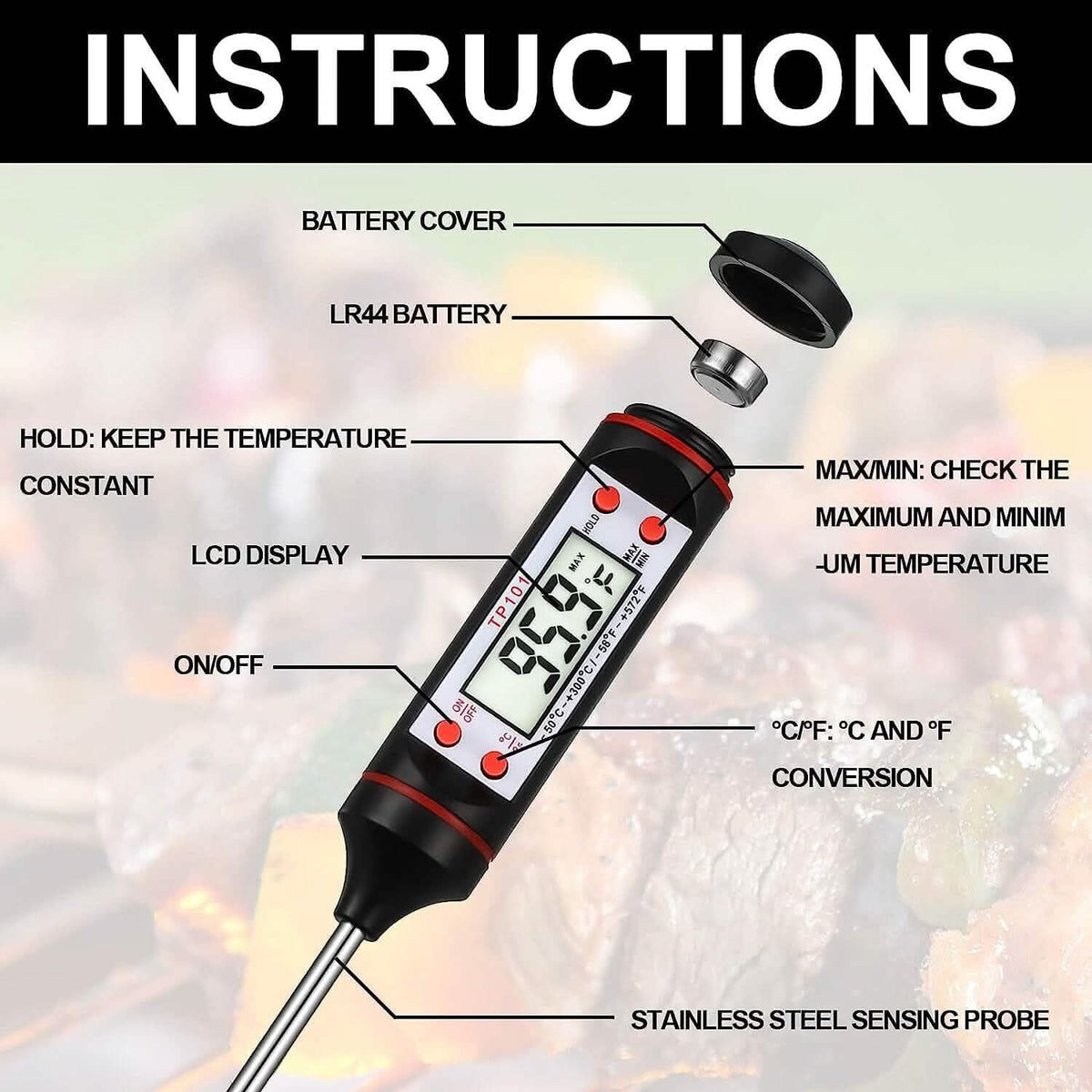 2-Piece Set: Multi-functional Thermometer Pen with High Accuracy and Instant Read - A-1 Thread Vault