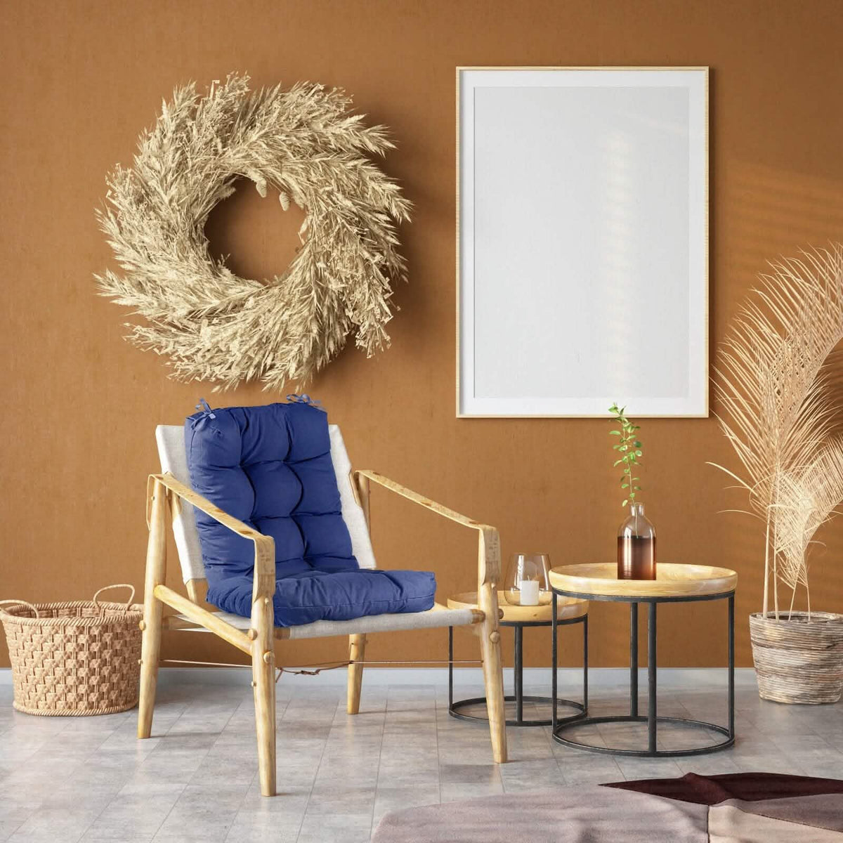 2-Piece Set: Rocking Chair Cushion with Non-Slip Ties Polyester Fiber Filling - A-1 Thread Vault