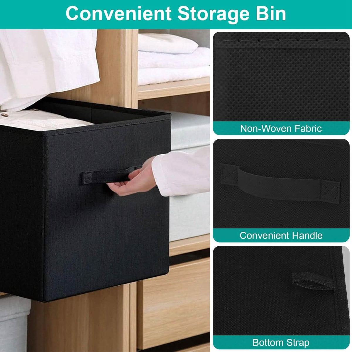 2-Piece Set: Storage Bin Non-Woven Fabric Cube Organizer - A-1 Thread Vault