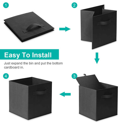 2-Piece Set: Storage Bin Non-Woven Fabric Cube Organizer - A-1 Thread Vault
