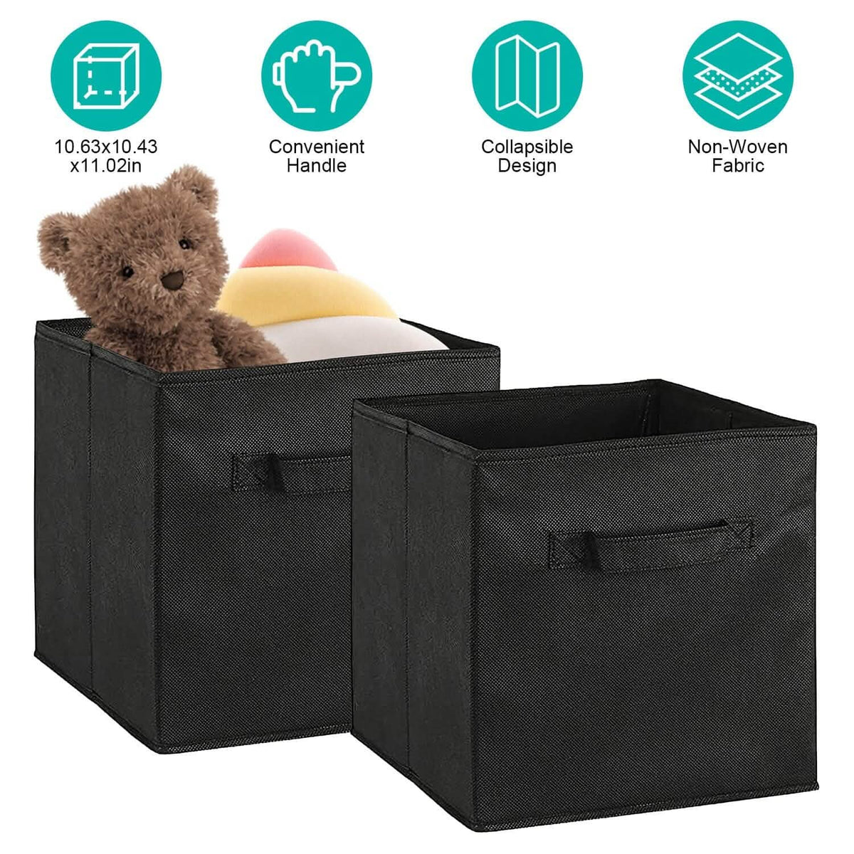2-Piece Set: Storage Bin Non-Woven Fabric Cube Organizer - A-1 Thread Vault