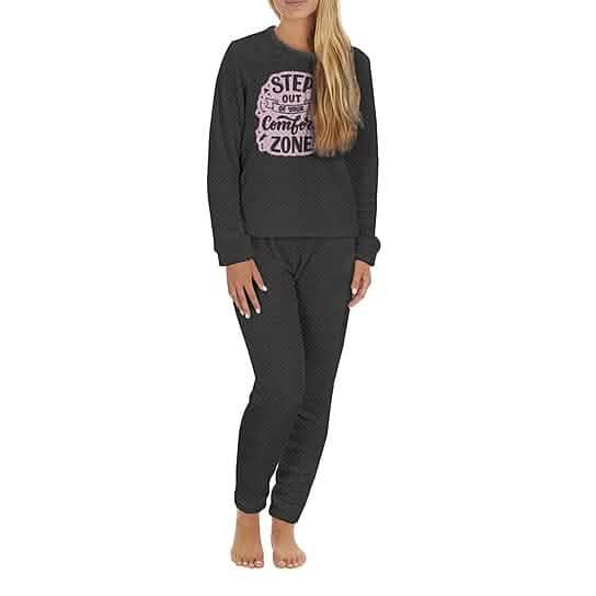 2-Piece Set: Women's Plush Popcorn Knit Top and Jogger Pants Pajama Set (Plus Size) - A-1 Thread Vault