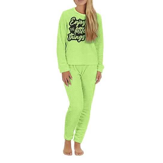 2-Piece Set: Women's Plush Popcorn Knit Top and Jogger Pants Pajama Set (Plus Size) - A-1 Thread Vault