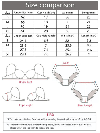 2-piece Sexy Multi-color Lingerie Set For Women's Gathering Push Up Underwear For Women's Flower Underwear Set A2155 - A-1 Thread Vault