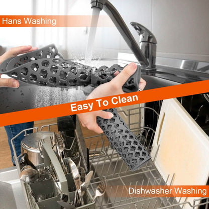 2-Piece: Silicon Grid Sink Mat with Central Drain Hole - A-1 Thread Vault