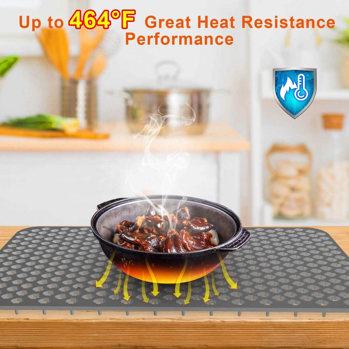 2-Piece: Silicon Grid Sink Mat with Central Drain Hole - A-1 Thread Vault